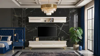 Productafbeelding van Onderkast, bovenkast, woonkamer, stijl modern, kleur wit, nieuw, praktisch