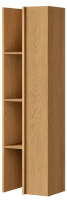 Produktbild von Velor Hochregal 40 cm mit 1 Tür und offenen Fächern – Eiche Carmel, Türanschlag tür rechts