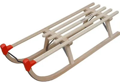 Immagine prodotto di Slitta tradizionale in legno, modello Davoser Rodel, lunghezza 90 cm, realizzata in legno di faggio