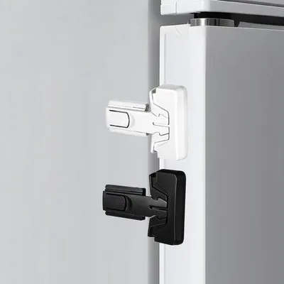 Immagine prodotto di Maniglia di sicurezza per bambini per frigorifero, sistema di sicurezza per bambini facile da installare, non richiede attrezzi, maniglia di sicurezza per frigorifero, nero + bianco