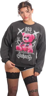 Image de Yakuza Femme Plushie Urban Pullover, Gris foncé chiné, XL