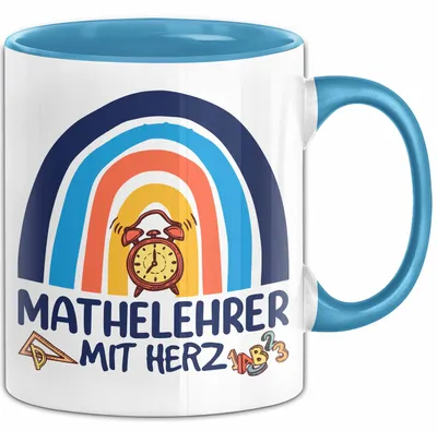 Produktbild von Mathelehrer Mit Herz Tasse Lustiges Geschenk Für Mathe-Lehrer (Blau)