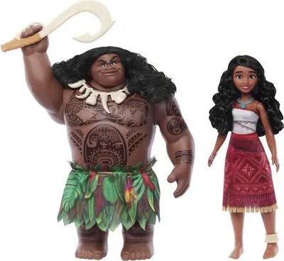 Produktbild von Disney Princess Vaiana und Maui Puppen Duo Set, Bewegliche Figuren, 4-10 Jahre, 8,33cm x 20,5cm x 27,94cm