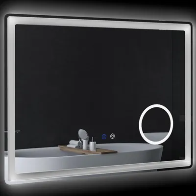 Produktbild von Led Badezimmerspiegel Badspiegel Mit 3X Vergrößerung & Touch-Funktion, 80X60 Cm, 3 Lichtfarben, Beschlagfrei