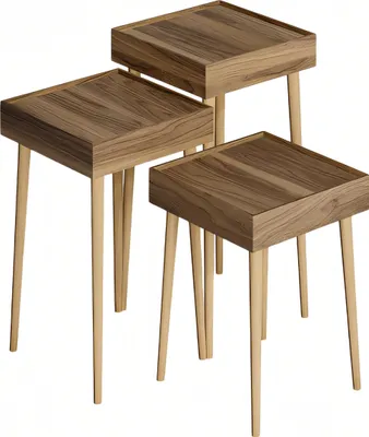 Image de Table d'appoint en bois marron Élégant moderne