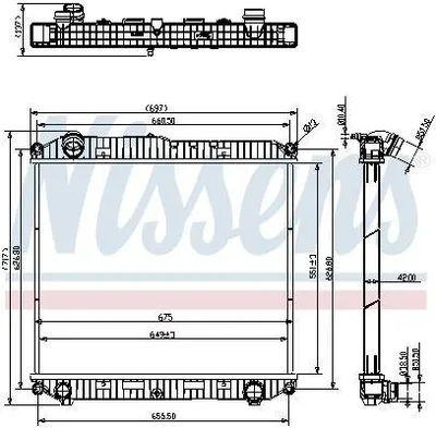 Produktbild von NISSENS 607022 Kühler Wasserkühler Motorkühler passend für MERCEDES-BENZ ATEGO 3