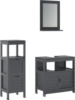 Produktbild von Badmöbel-Set Vicco Vilda Grau 3 Teile, Model 56280