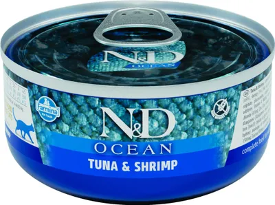 Productafbeelding van N&D KAT OCEAN Volwassen kattenvoer, tonijn en garnalen, 70g