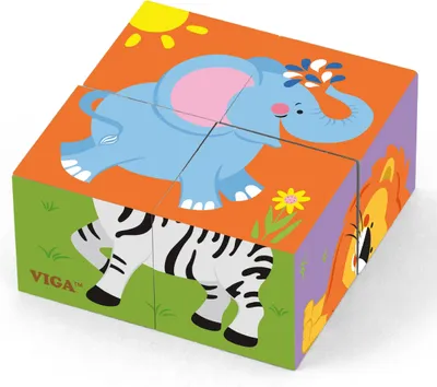 Image de Viga Wooden Puzzle Zoo Puzzle 4 blocs