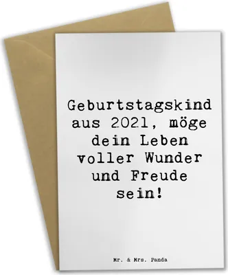 Produktbild von Mr. & Mrs. Panda Klappkarte Spruch 2021 Geburtstag - Weiß - Geschenk, feiern, weihnachtskarten, Geburtstagskind aus, osterkarte, einladungskarten, Geburtstagswünsche