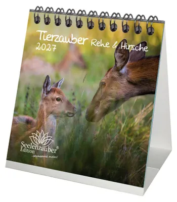Produktbild von Tierzauber Rehe & Hirsche Tischkalender 10x10cm für 2027 - Seelenzauber