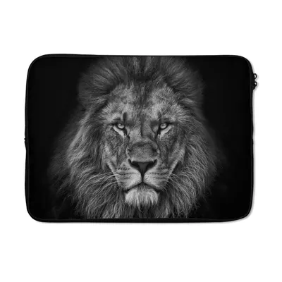 Produktbild von MuchoWow® Laptop Hülle 14 ZollLöwe - Tiere - Schwarz - Weiß Laptoptasche - Laptoptasche - Stoßsicher - Schutzhaube