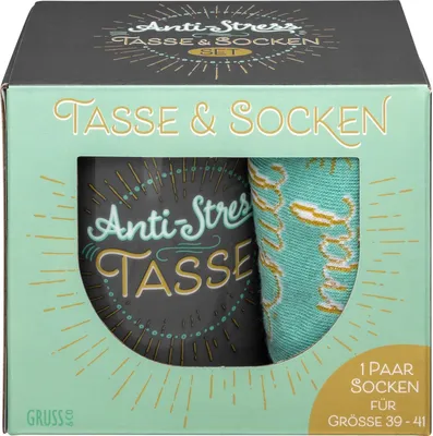 Produktbild von GRUSS & CO 47006 Tassen-Socken-Set Anti-Stress, Geschenkset