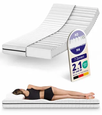 Produktbild von Kaltschaummatratze 90 x 190 cm – 15 cm Höhe – H3 & H4 – ergonomisch, atmungsaktiv & punktelastisch
