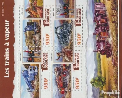 Produktbild von Briefmarken Togo 2015 Mi 7038-7041 Kleinbogen (kompl. Ausgabe) postfrisch Dampflokomotiven