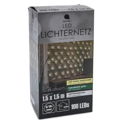 Produktbild von 1.03 LED Lichternetz 1,5 x 1,5m - 100 LEDs - mit Batteriefach