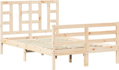 Produktbild von vidaXL Massivholzbett mit Kopfteil 120x200 cm