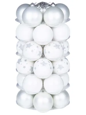 Produktbild von Weihnachtskugeln 30 Stk 6cm Just White