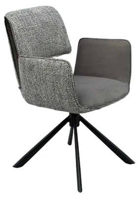 Produktbild von KAWOLA Esszimmerstuhl EDENIA Drehstuhl Stoff grau, KI-generiertes Bild
