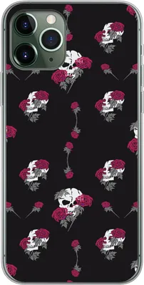 Produktbild von MuchoWow® Handyhülle Schutzhülle Hülle für Telefoonhoesje iPhone 11 Pro Mädchen - Totenkopf - Rosen - Muster - Mädchen - Kinder - Kinder - Mädchen Silikon Softcase Handy Hülle - Handy