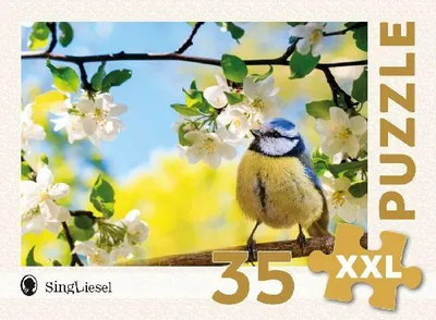 Produktbild von Demenz-Puzzle: Blaumeise im Frühling. Das Demenz-Puzzle-Spiel mit 35 Puzzle-Teilen im XXL-Format.