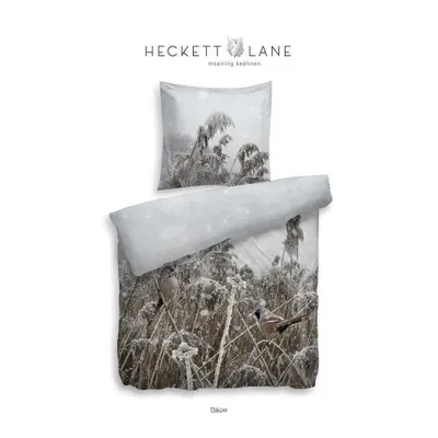 Produktbild von HnL Satin Wende Bettwäsche Winterlandschaft Dauw Weiss 135x200 cm + 80x80 cm