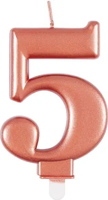 Produktbild von Roségold Metallic Kerze Zahl 5