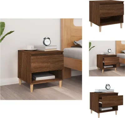 Image de vidaXL Table de nuit marron imitation chêne 50x46x50 cm Bois composite - Tables de chevet