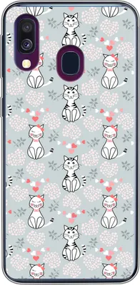 Produktbild von MuchoWow® Handyhülle Schutzhülle Hülle für Telefoonhoesje Samsung Galaxy A40 Muster - Katze - Herz - Mädchen - Kinder - Mädchen Silikon Softcase Handy Hülle - Handy-Tasche