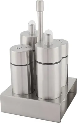 Image de Bouteille de sel, poivre, épices et condiments en acier inoxydable