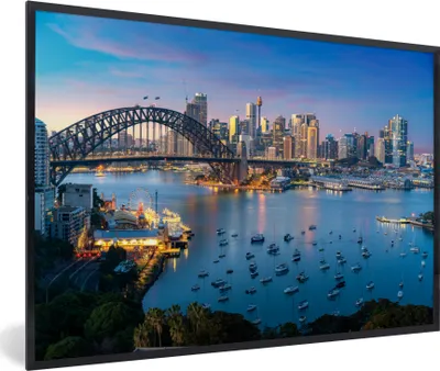 Produktbild von MuchoWow® MuchoWow® Gerahmtes Poster Ansichten von Sydney, Australien 60x40 cm - Poster mit zchwarzem Bilderrahmen - Printing - Wanddeko Schlafzimmer