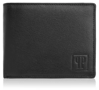 Produktbild von Paolo Peruzzi T-48-BL Herrengeldbörse aus schwarzem Leder, horizontal