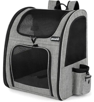 Produktbild von Haustier Rucksack XL für 6-10 kg, Tragbar, Faltbar, Atmungsaktiv, Wasserdicht, Grau