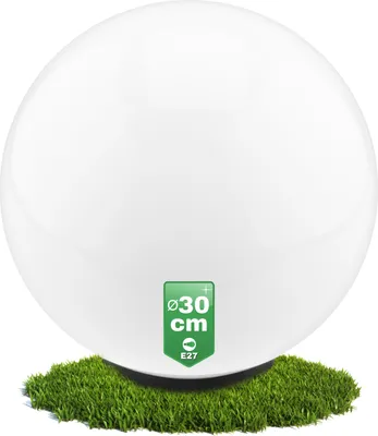Obrázok produktu pre Guľové svetlo vonkajšie vonkajšie guľové svetlo guľová lampa záhradná guľová vonkajšia lampa guľová cesta svetelná guľa IP44 biela zásuvka E27 Ø 30cm