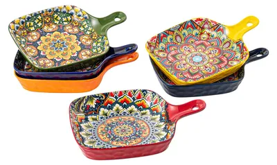 Snackschalen-Set, 6er, quadratisch, 500 ml, Keramik, bunt