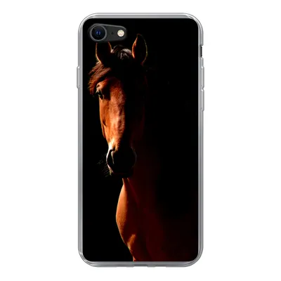 Produktbild von MuchoWow® Handyhülle Schutzhülle Hülle für iPhone SE 2022 Pferd - Licht - Porträt Silikon Softcase Handy Hülle - Schutzhülle