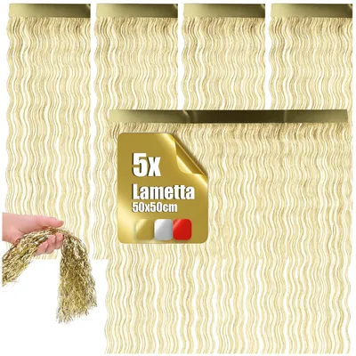 Lametta-Girlande gold 50 cm, 5 Stück, Kunststoff