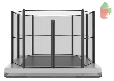 Productafbeelding van Trampoline AKROBAT ORBIT INGROUND 305x183 (10x6ft) Antraciet inclusief veiligheidsnet