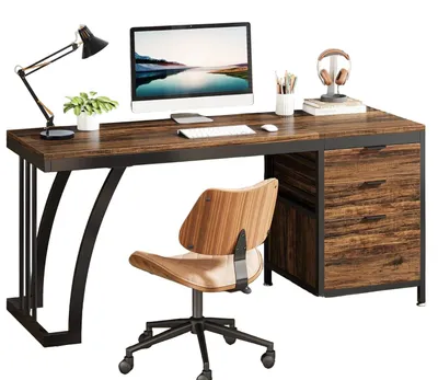 Productafbeelding van Bureau - Computertafel - Werktafel - Schrijftafel - Bureau met Lade - Industrieel Design - 150 cm Breed