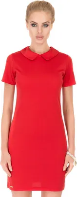 Produktbild von Damen Kleid Minikleid Top mit Kragen; Rot/S/36