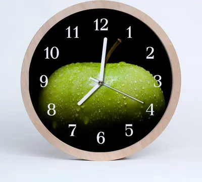 Produktbild von Holzuhr 30fi cm wanduhr - Apfel Küche