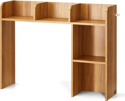 Image de Étagère de bureau en bois Organisateur de rangement de bureau à 2 niveaux pour le bureau et la maison