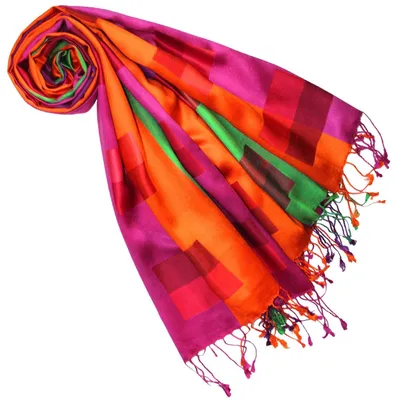 Immagine prodotto di Sciarpa di seta con motivo jacquard