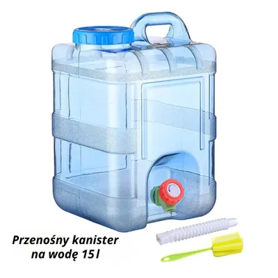 Zdjęcie produktu dla Kanister na wodę 15 l - przenośny pojemnik na wodę pitną z kranem do użytku na kempingu i na zewnątrz