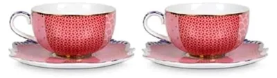 Produktbild von Set aus 2 Teetassen mit Untertassen in Royal Pink