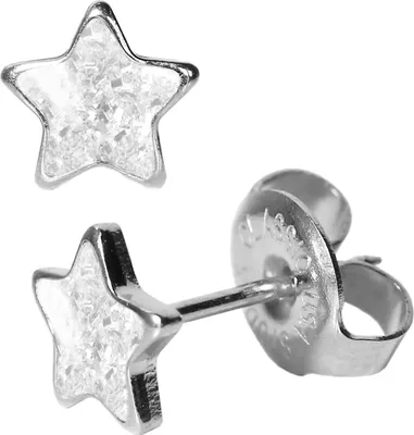 Produktbild von Chirurgenstahl Ohrstecker Glitterline mit Stern in transparent Studex Sensitive