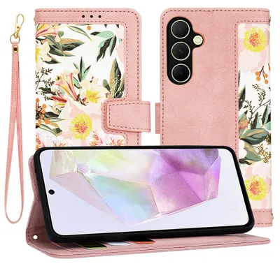 Produktbild von Techsuit FlipCraft Book Wallet Klapphülle mit Kabel für Samsung Galaxy A35 - Sweetheart Pink