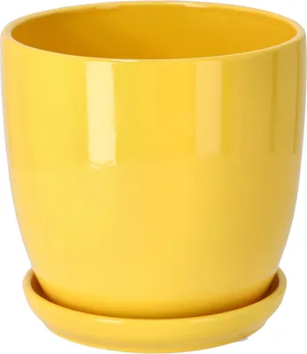 Obrázek produktu pro KOTARBAU® Keramický květináč s podšálkem žlutý 15 CM