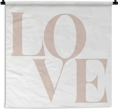 Produktbild von MuchoWow® Wandteppich Wandbehang Text - Zitate - Liebe 60x60 cm Tapisserie Dekoration Wandtuch - Dekorationen - Wand Decke