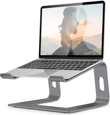 Produktbild von youjia Laptopständer Grau für 10-17 Zoll Laptops Notebooks (MacBook Pro/Air, HP, MateBook, Lenovo), Aluminiumlegierung, Ergonomisch, Kühlend, Stabil, Tragbar, Rutschfest, einfache Montage & Reinigung, platzsparend mit Stauraum, Kratzschutz – Ideal für Büro, Home Office & Studium